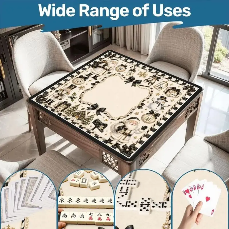 VIKAMA Xmas Square Multi-Purpose Pad Anti-Slip Noise Insulation Table Mat for Holiday Reunion Party Entertainment Home Decor