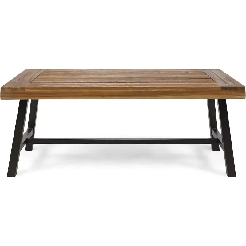 

Carlisle Outdoor Acacia Wood Coffee Table, Sandblast/Rustic Metal