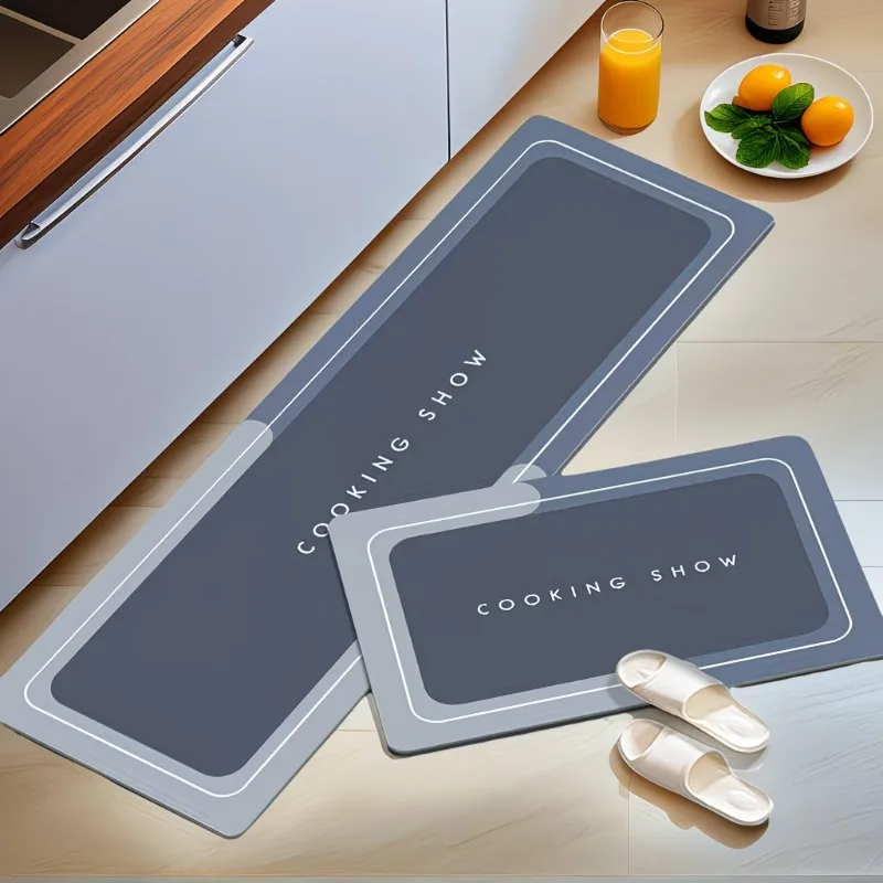 Quick Dry Crystal Velvet Kitchen Mat Easy to Clean Thick Soft Floor Mat for Kitchen Bathroom Hallway Entryway and Laundry