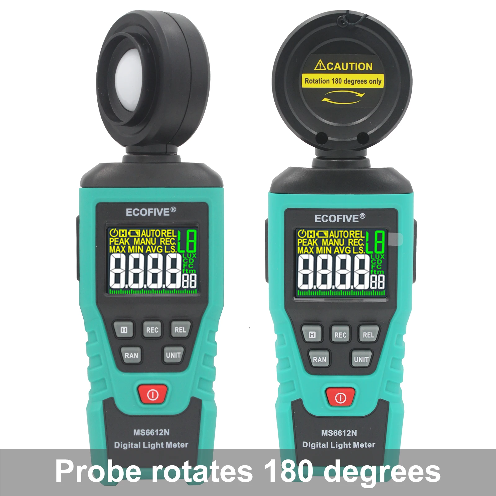 Ecofive MS6612N Digital Light Meter Photometer UV Radiometer LCD Luxmeter High Accuracy Enviromental Tester