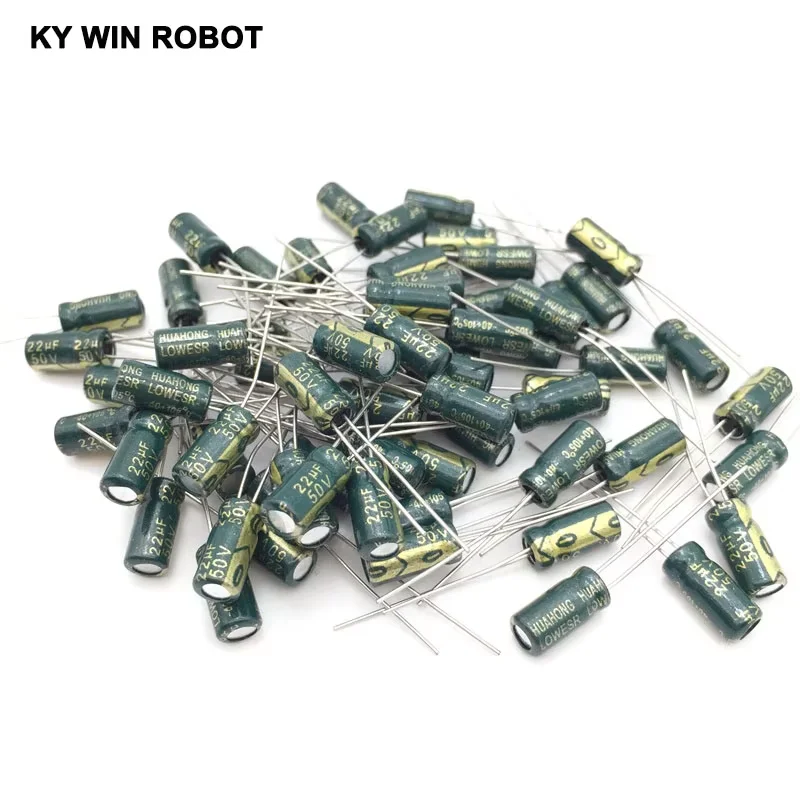 50pcs Aluminum electrolytic capacitor 22uF 50V 5*11 105C Electrolytic capacitor