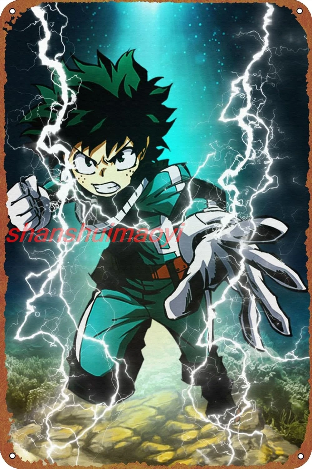 Izuku Midoriya Anime Poster Tin Metal Sign Vintage Wall Plaque Decor 8x12 Inch KYH