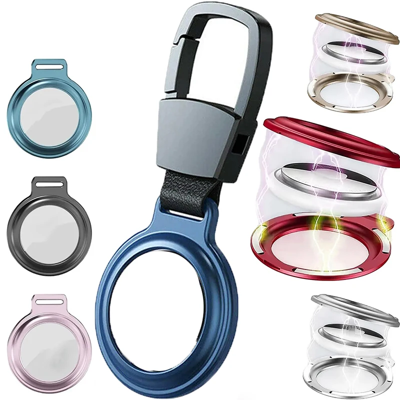 

Для держателя Airtag Металлический защитный рукав - Алюминиевый чехол премиум-класса Air Tag Брелок Чехол Держатель Airtags - Улучшенный защитный чехол