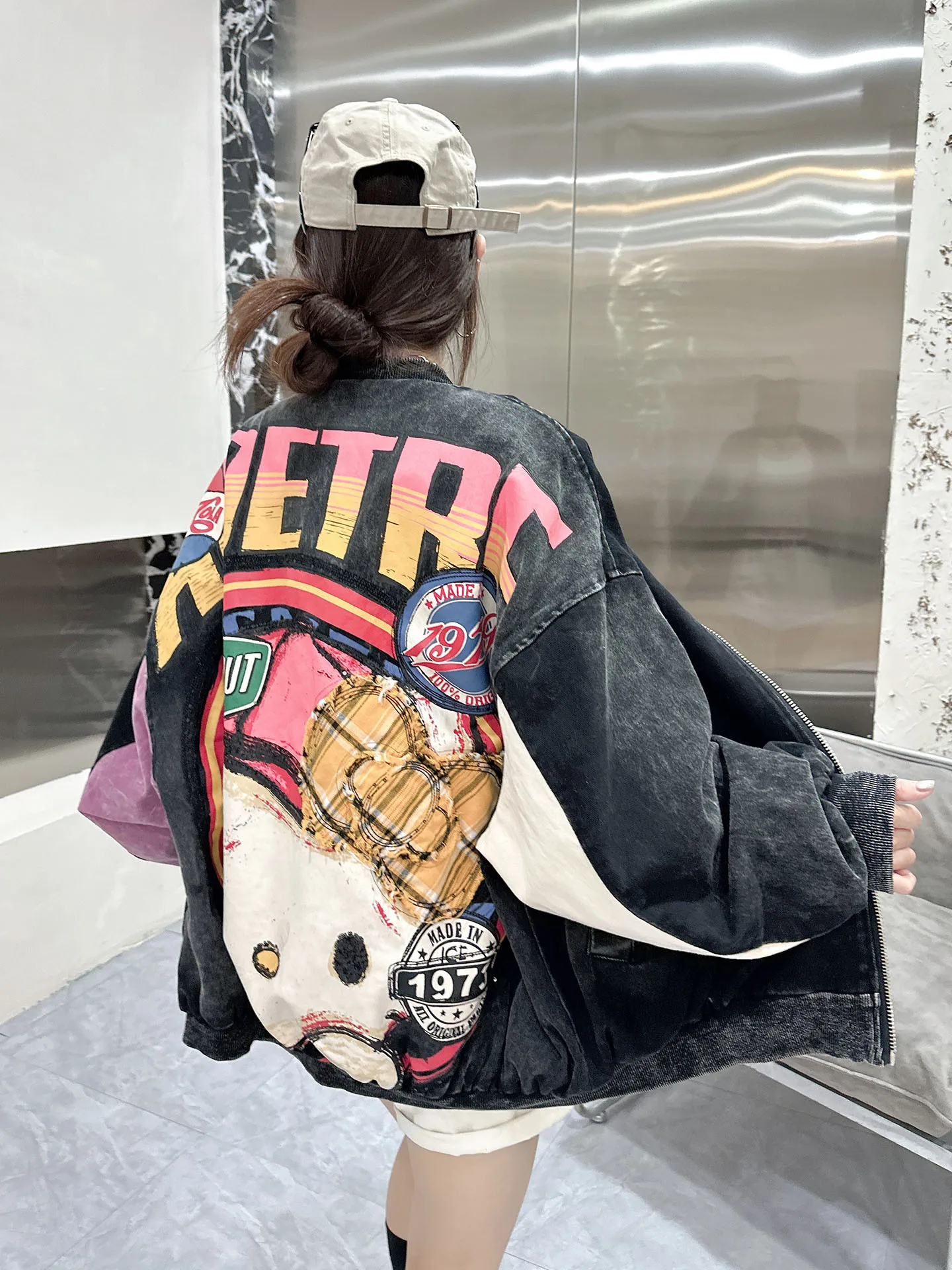 

Модный джинсовый тюнер с тяжелой вышивкой и блестками в стиле пэчворк, женский свободный крой, повседневная модная элитная верхняя одежда Feel ort