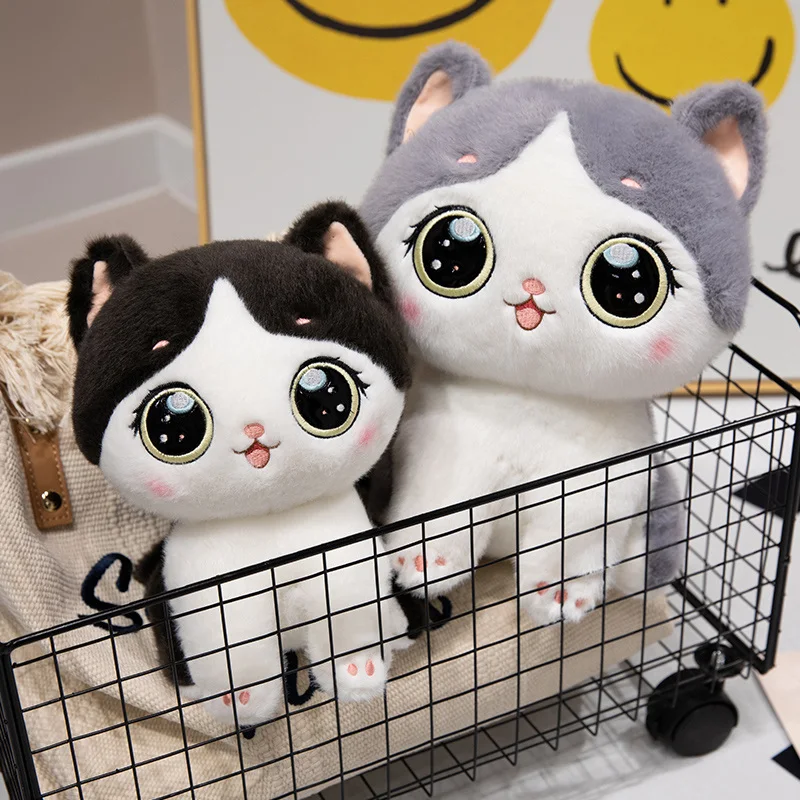 Lindos juguetes de peluche de gato de 2 tamaños, la serie curativa, los gatos trae el calor y la mente de la paz para regalos de compañía para niños