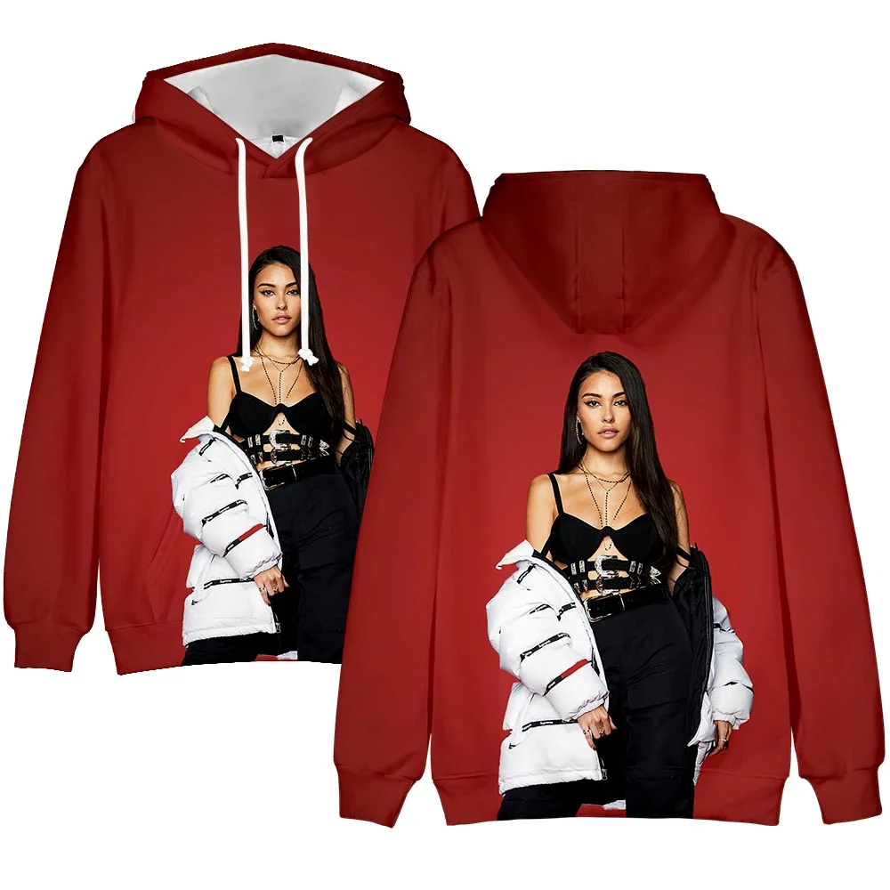 Madison Beer 3D Print Oversized Hoodie Women Men Harajuku Sweatshirt Y2K Streetwear Hip Hop Long Sleeve Pullover Hooded Jacket