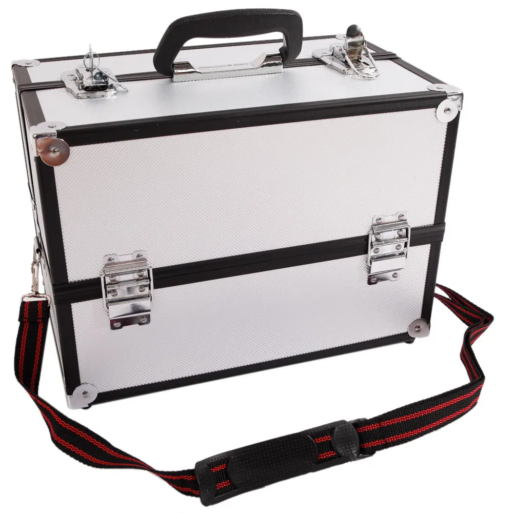 Professional Makeup Organizer Case with Multiple Compartments and Removable Trays