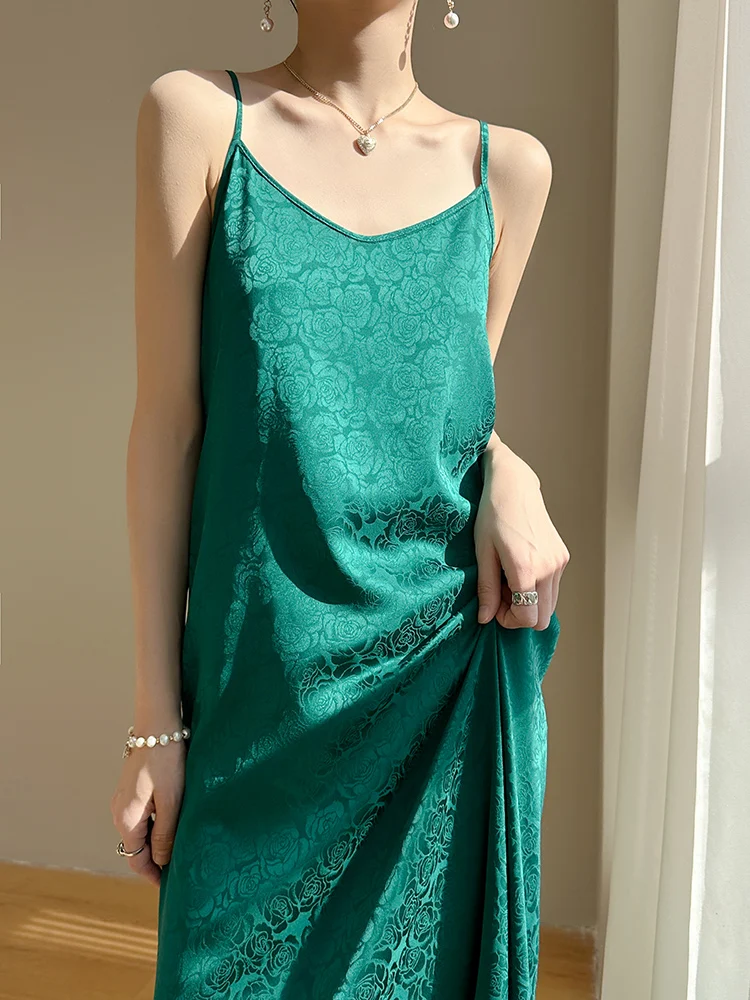 V-Ne Svel Satijn A-lijn Lange Dr Dames Sexy Bal Midi Dr Pendelen Sle Losse Taille Strapl Jurk