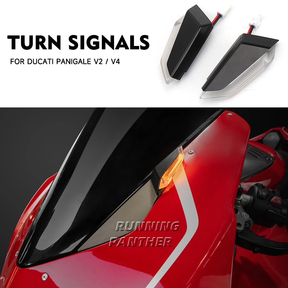 

For DUCATI Panigale V4 V4S V4R PANIGALE V2 Motorcycle Front Turn Signal Flasher Indicator Lamp Mirrors LED Light Accessories