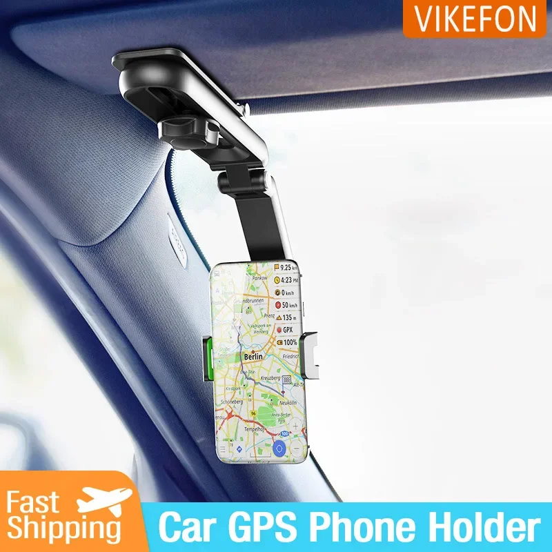 Supporto universale per auto supporto per telefono da auto con visiera parasole rotante a 720 ° supporto per staffa per cellulare GPS di navigazione