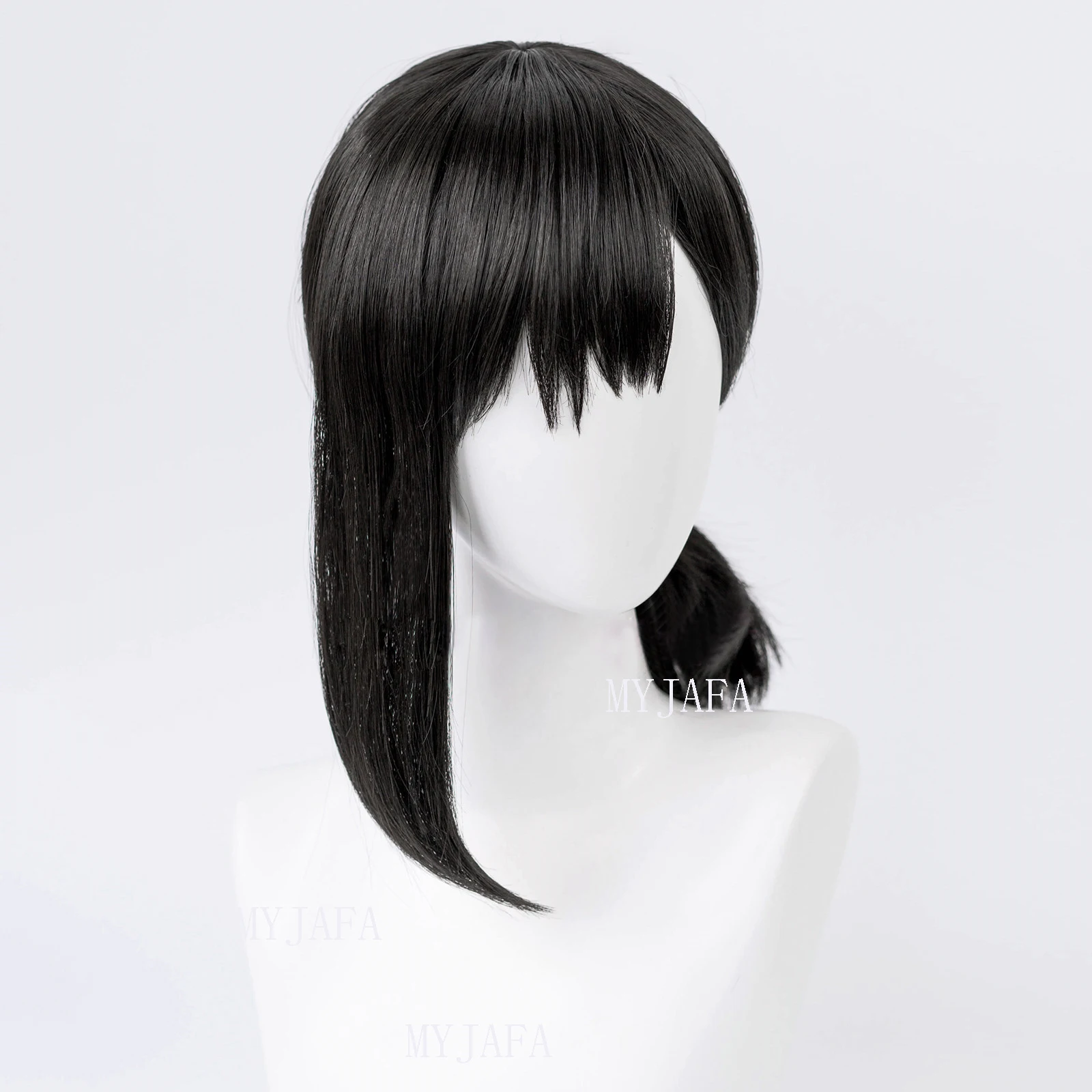 Higashiyama Kobeni parrucca Cosplay Anime Chainsaw Man Cosplay Black Short Pigtail parrucche per capelli resistenti al calore + parrucca Cap + forcine