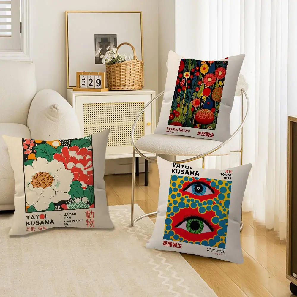 Yayoi Kusama Art Exhibition Cushion Cover Decorative Pillow Sofa Home Decor case pillow cases