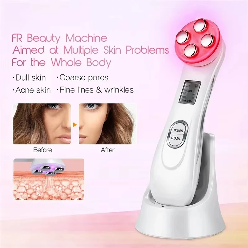 Facial Electroporation LED Photon อุปกรณ์ความงาม RF ความถี่วิทยุ EMS ยกกระชับเครื่อง Skin Care Microcurrent Anti-Wrinkle