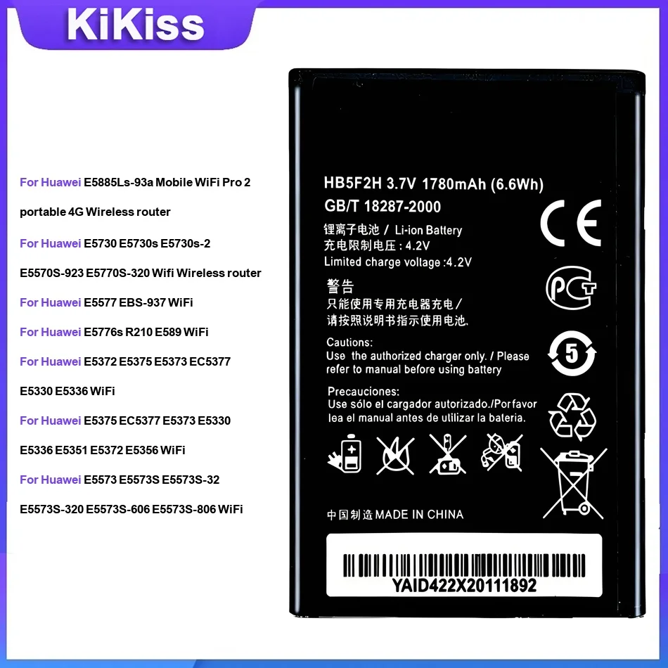 

Battery For Huawei E5885Ls-93a E5730 E5730s E5577 EBS-937 E5776s R210 E5372 E5375 E5573 WiFi HB434666RBC HB5F2H HB5P1H E589