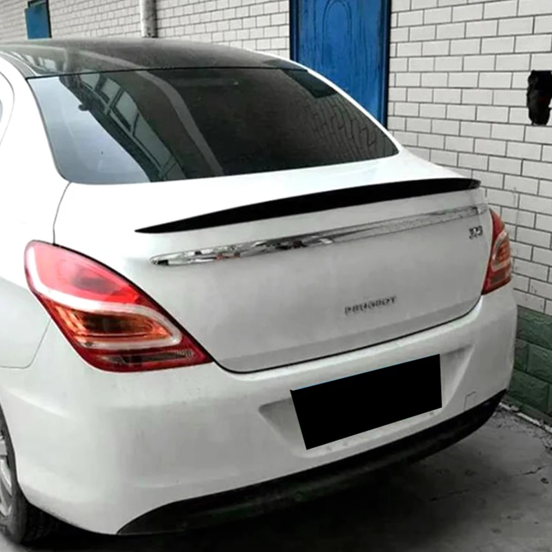 For Peugeot 308 Car Rear Lip Spoiler Trim Black Carbon Tail Trunk Wing 2012 2013 2014 2015 Luggage Compartment Tail Accessory