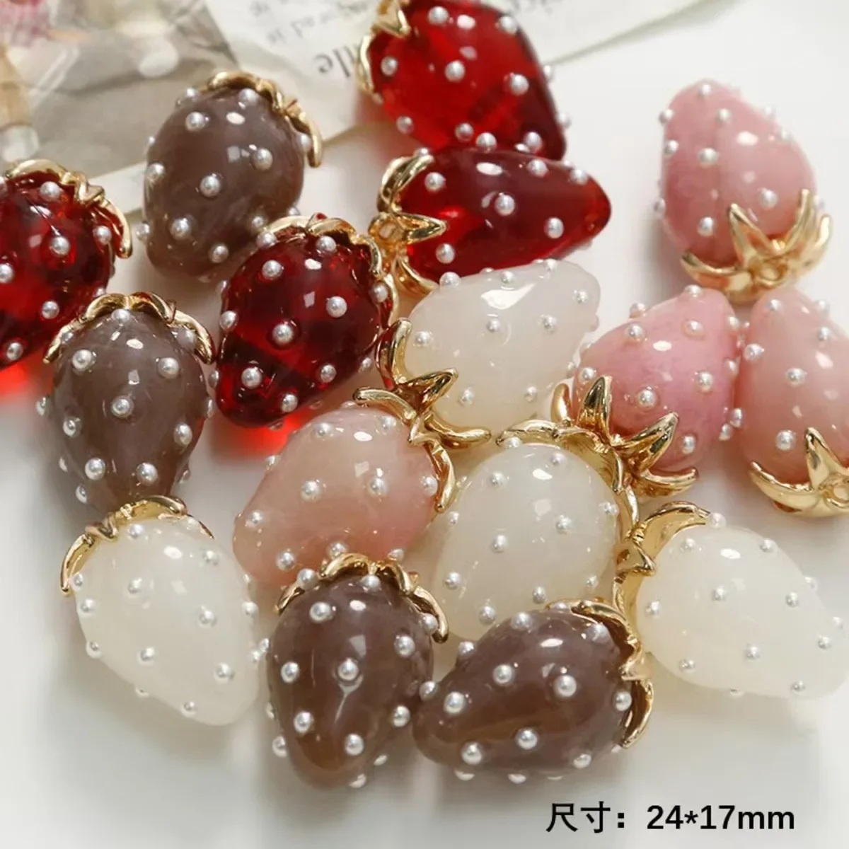 1PC 3D Resin Sweet Strawberry Shape Fruit Pendant Charms For DIY Jewelry Making Earring Necklace Bracelet Keychains Accessories image 6