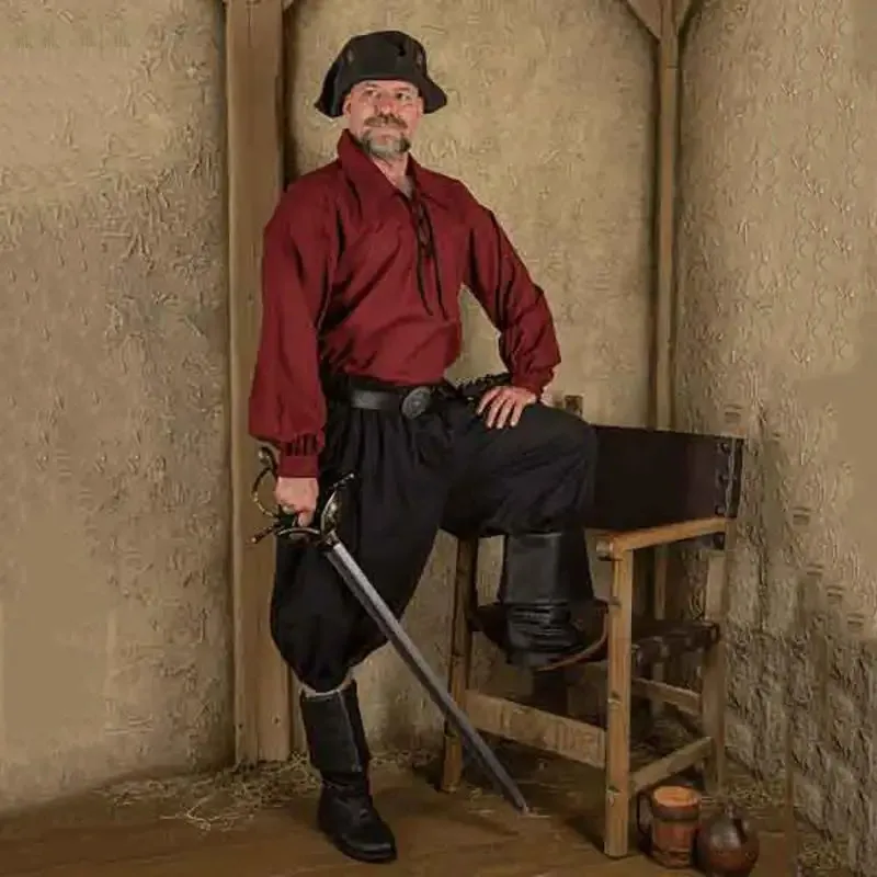 

Средневековый костюм викинга в стиле ретро, мужские рыцарские сапоги, Ларп из искусственной кожи, воин, косплей, фантазийная вечеринка