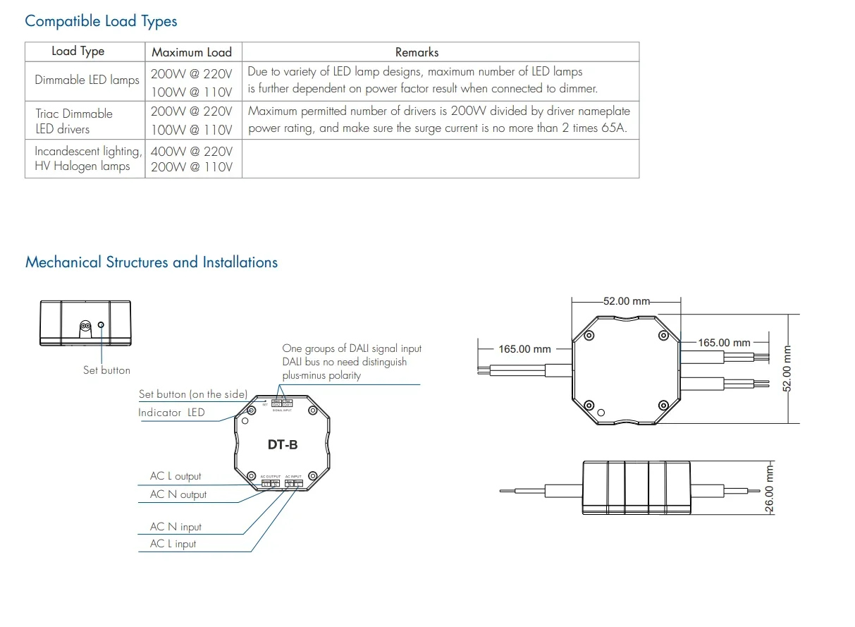 Imagem -06 - Escurecimento para Escurecimento Interruptor Única Cor Levou Luz Dt-b Triac Dali Dimmer ac 110220v 150w360w Aresta Endereço Din