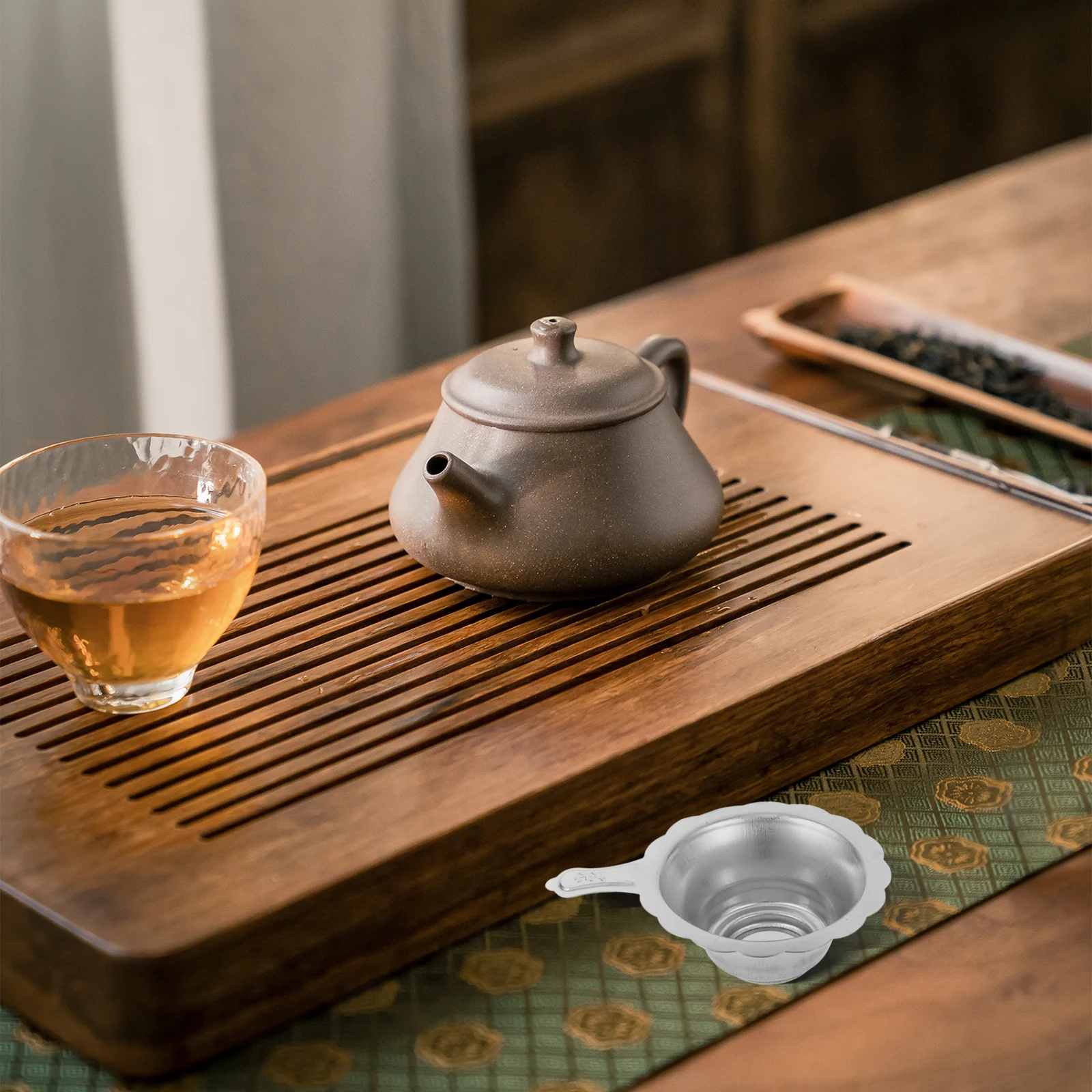 

Small Fine Mesh Stainless Steel Tea Strainer Sieve Handle Kitchen Metal Sifter for Loose Leaf Tea Juicing Coffee Cocktail