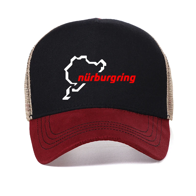 

Car Styling Racing Road Racing Nurburgring men hat Casual Summer Mesh Trucker hat outdoor Racing adjustable snapback hats