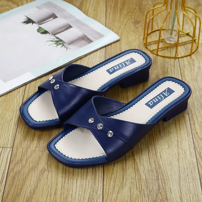 Home Summer 2024 Bedroom Women\'s Slippers And Ladies Sandals House Slides Shoes Pink Low Heel On Offer Promotion Hot But Cheap W