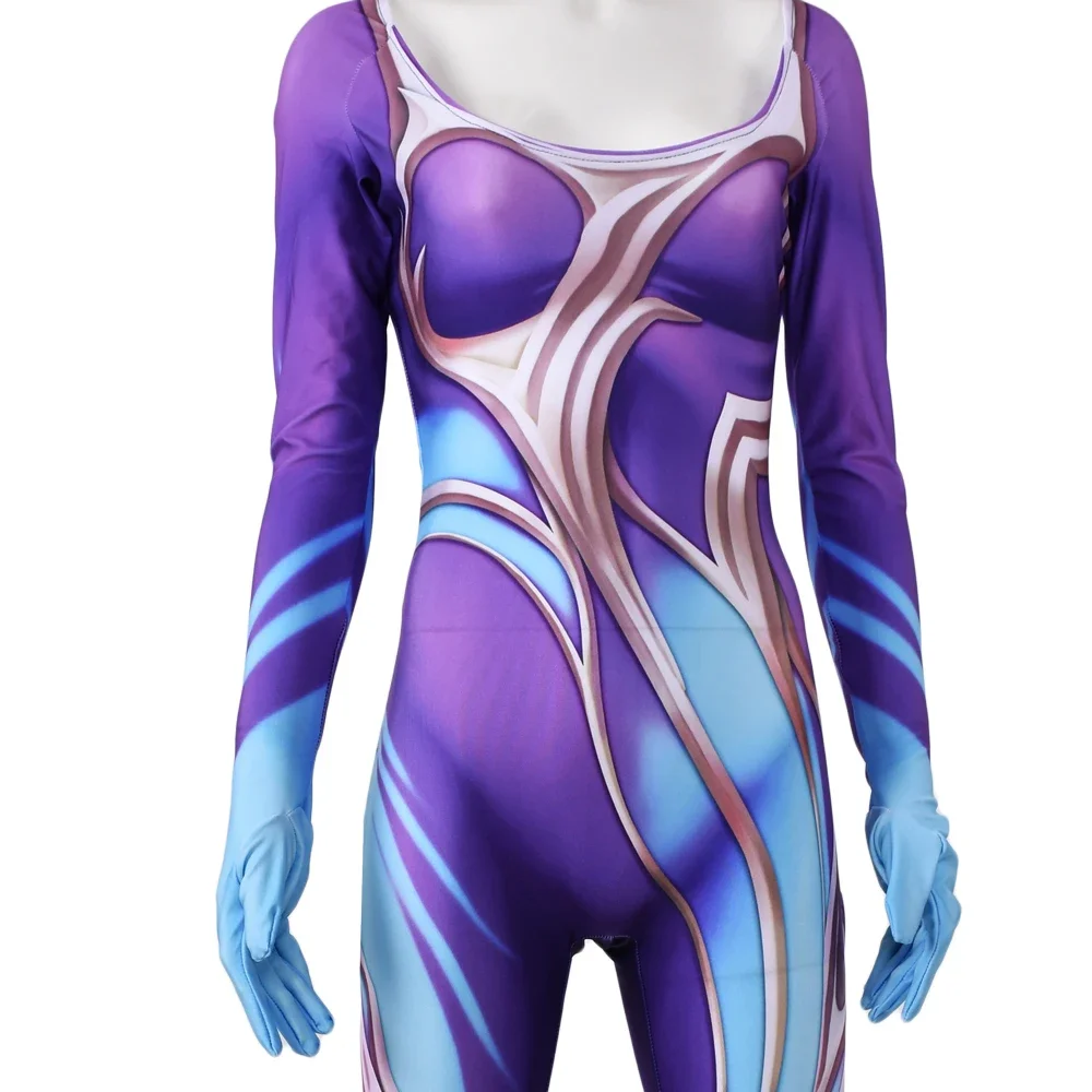 Halloween Lol Kaisa Cosplay Kostüm Frau Superheld Kai'sa Zentai Anzug weibliche Bodysuit Erwachsene Kinder