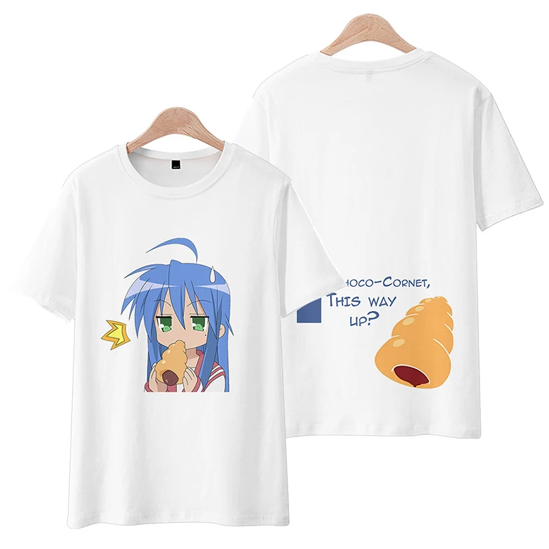 Anime Lucky Star Otaku Cosplay T-Shirt Cute Lzumi Konata Printed Cartoon T-Shirt Summer Men Women Harajuku Casual Street﻿﻿