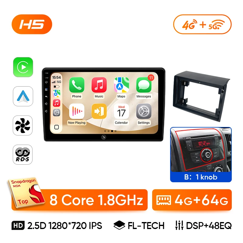 Ainavi Autoradio Voor Fiat Ducato Citroen Jumper Peugeot Boxer 2006-2024 Draadloze Carplay Android Auto Multimedia DSP BT 2Din