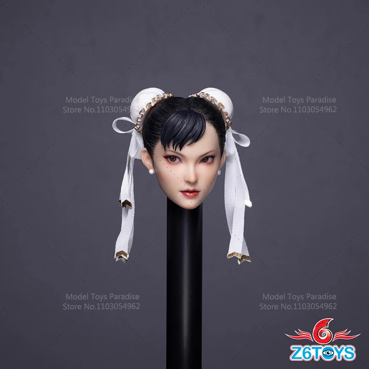 Z6TOYS ZC020 1/6 امرأة الجندي Chunli رئيس نحت الآسيوية المحمول العين رئيس صالح 12 بوصة عمل الشكل الجسم #3