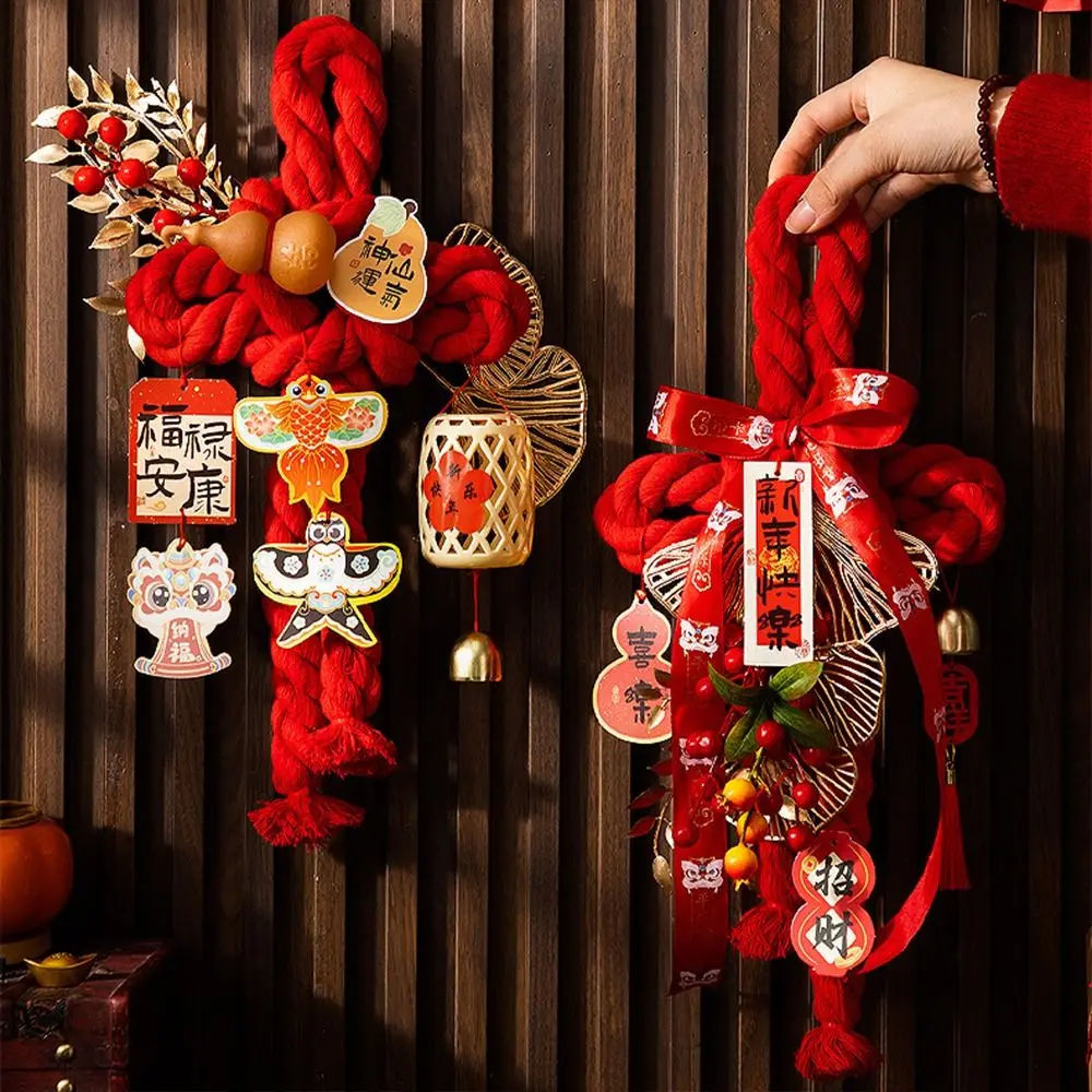 

New 2026 New Year Pendant Year of the Horse Red Lucky Flower Pendant Spring Festival Decor Festive Atmosphere