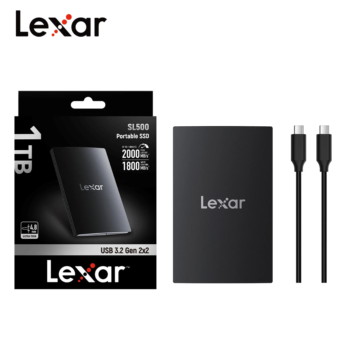 

Lexar SL500 PSSD 1TB 2TB USB 3.2 Gen 2x2 Type C Mobile Storage Disk Read 2000MB/s External Solid State Drive 500G For iPhone/PS5