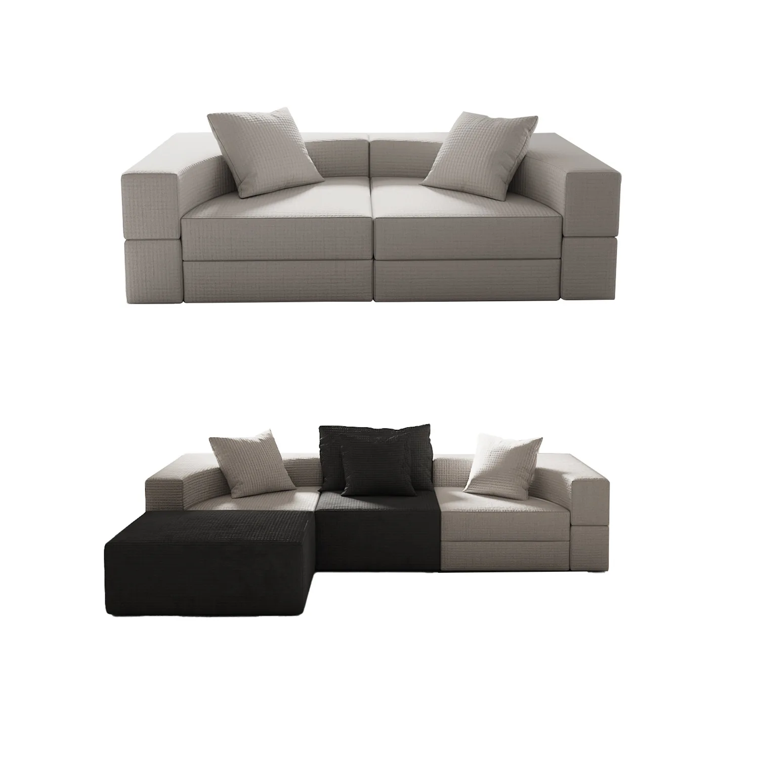 ！@Wholesale Nordic Modern Modular Sectional Sofa Set L-shaped Upholstered High Density Sponge Hotel Apartment Living Room