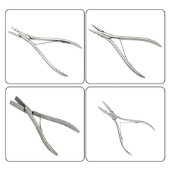 Pince plate en acier inoxydable pour extensions de cheveux, outils d'extension de cheveux, 6.5 po, 1 pièce
