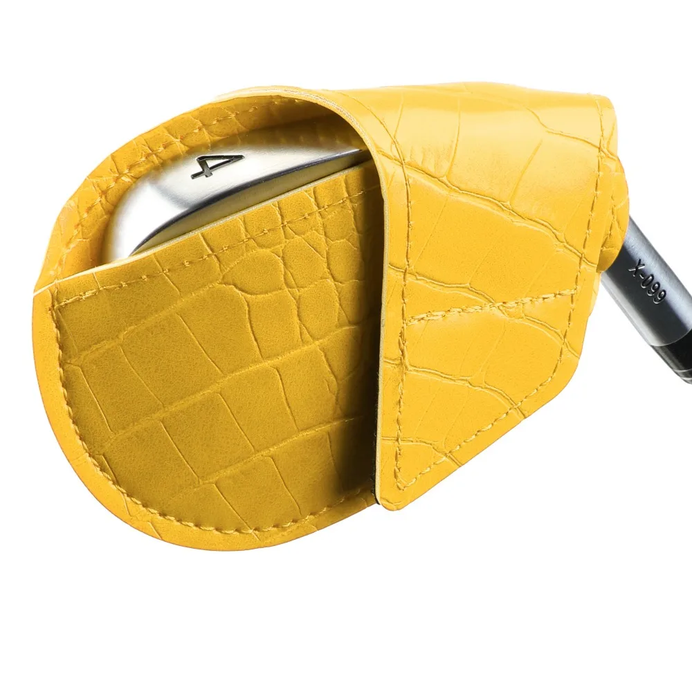 PU Leather Golf Iron Headcover Crocodile Pattern Golf Training Equipment Golf Club Head Cover Wear Resistant Dustproof
