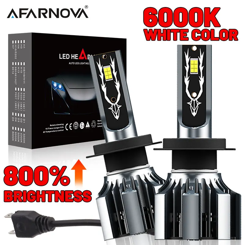 

2 шт. H4 светодиодные фары 1200 Вт 7545 CSP чипы светодиодные H7 H1 H11 H8 9005 9006 HB3 HB4 H9 6500K Автоматические противотуманные фары 12 В для автомобильных аксессуаров