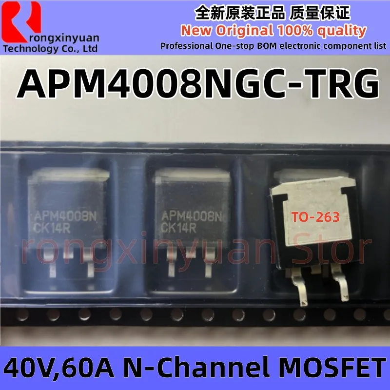 Mosfet-チャンネルapm4008ngc,APM4008NGC-TRG, APM4008NGC-TRL,apm4008ngc,apm4008n,to-263, 40v,60a,100%,新しいオリジナル,バッチあたり10個