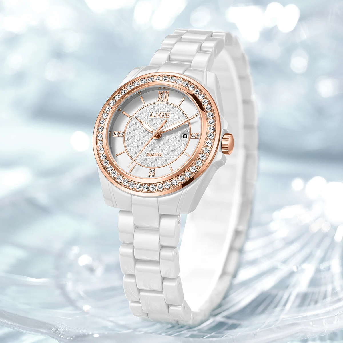 LIGE Fashion Luxury Watch for Women Waterproof Luminous Date Quartz Wristwatches Christmas Valentine's Day Gift reloj de dama