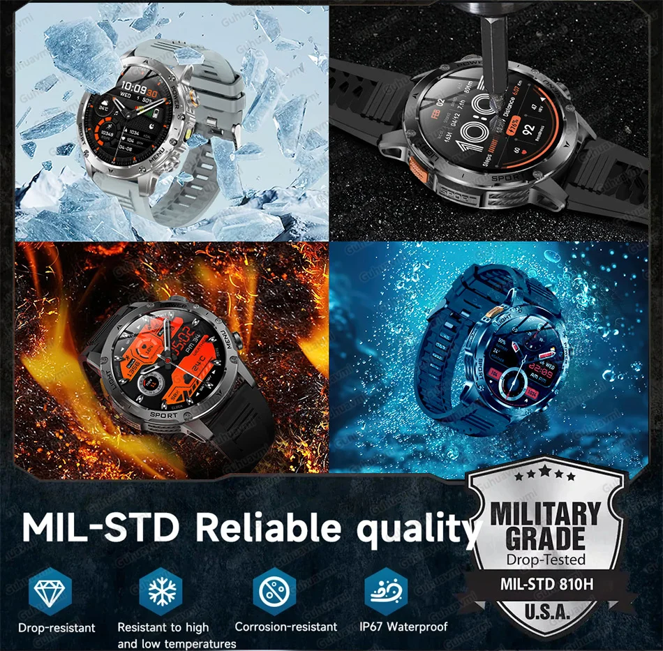 2025 Nieuwe ULTIMATE DESIGN 1.7 "Saffier scherm Smart Horloge Bluetooth Oproep IP68 Waterdicht 1000 mAh Batterij High-end Mannen Smartwatch