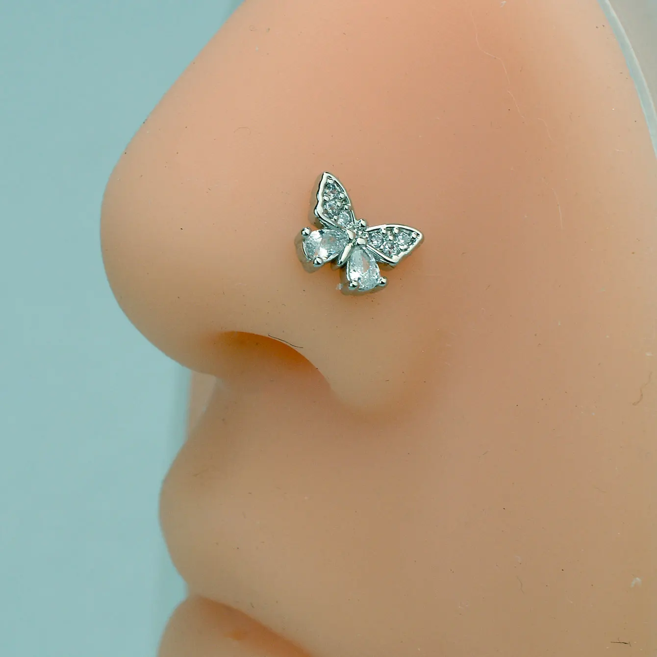 1Piece Surgical Steel Butterfly Nose Ring Heart Star L Shape Nose Stud Flower Leaf Spider Nose Piercing Body Piercing Nariz Lote