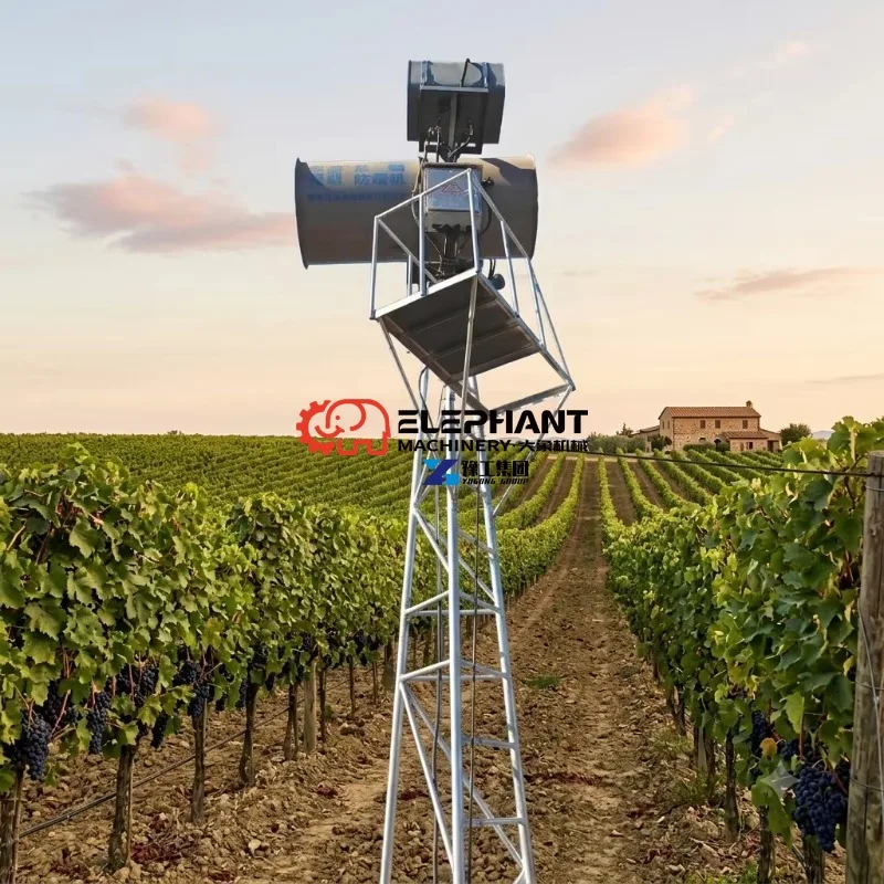 Tower Installed Orchard Frost Protection Fan Low Fuel Diesel Engine with Flame Protection Alarm System