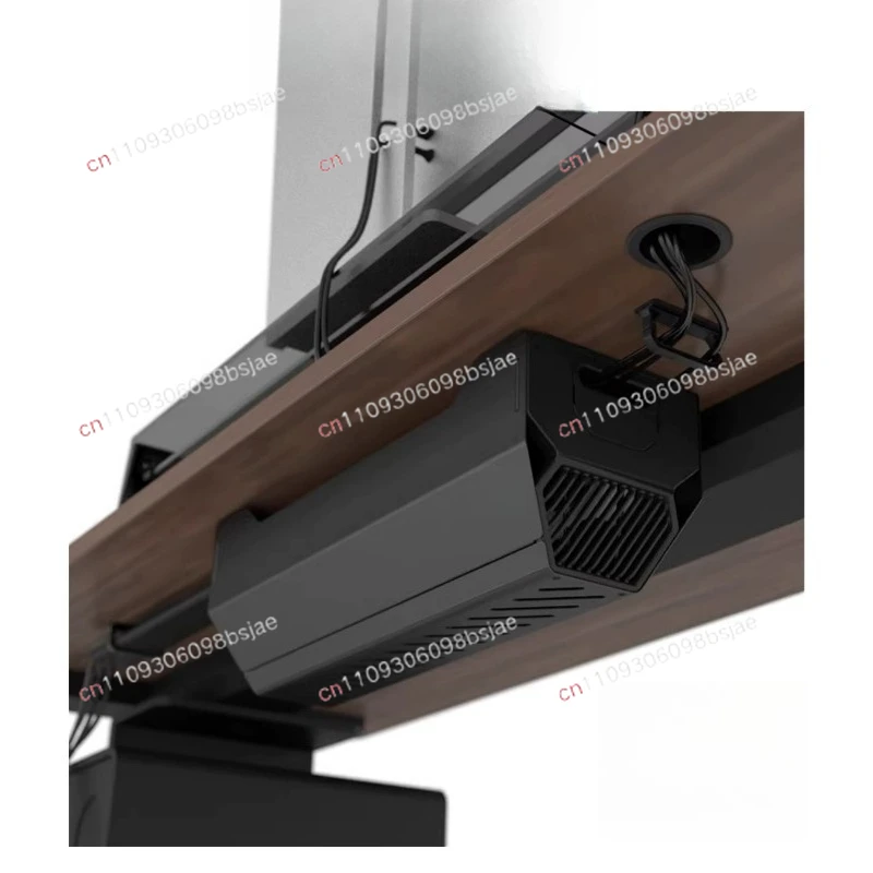 No-Drill Under-Desk Cable Organizer, Hidden Power Strip & Wire Management Rack for Computer Desk