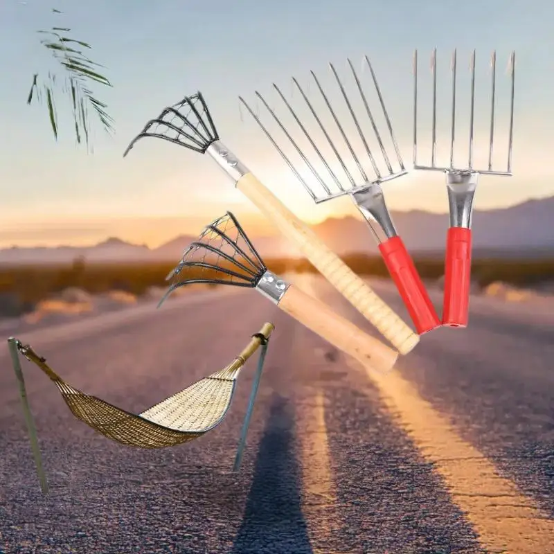 올인원 휴대용 해변 조개 갈퀴 도구, 해산물 조개 갈기 및 정원 농장 제초 및 파기에 이상적입니다.