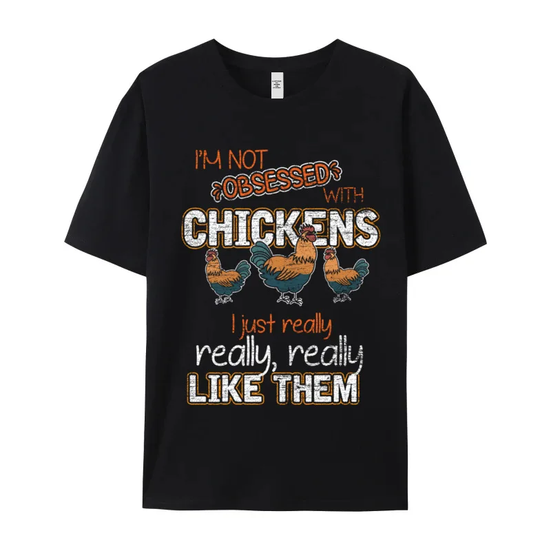 Newest Mens Tshirts O Neck Short Sleeve Cotton Farmer Farm Animal Chicken Pullover Tees Print Tee-Shirt