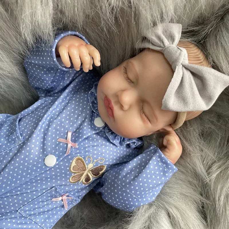 50cm neonato Loulou Reborn Doll immagine reale capelli realistici disegnati a mano con la pelle 3D dipinta giocattolo per bambini figura bambina come regalo