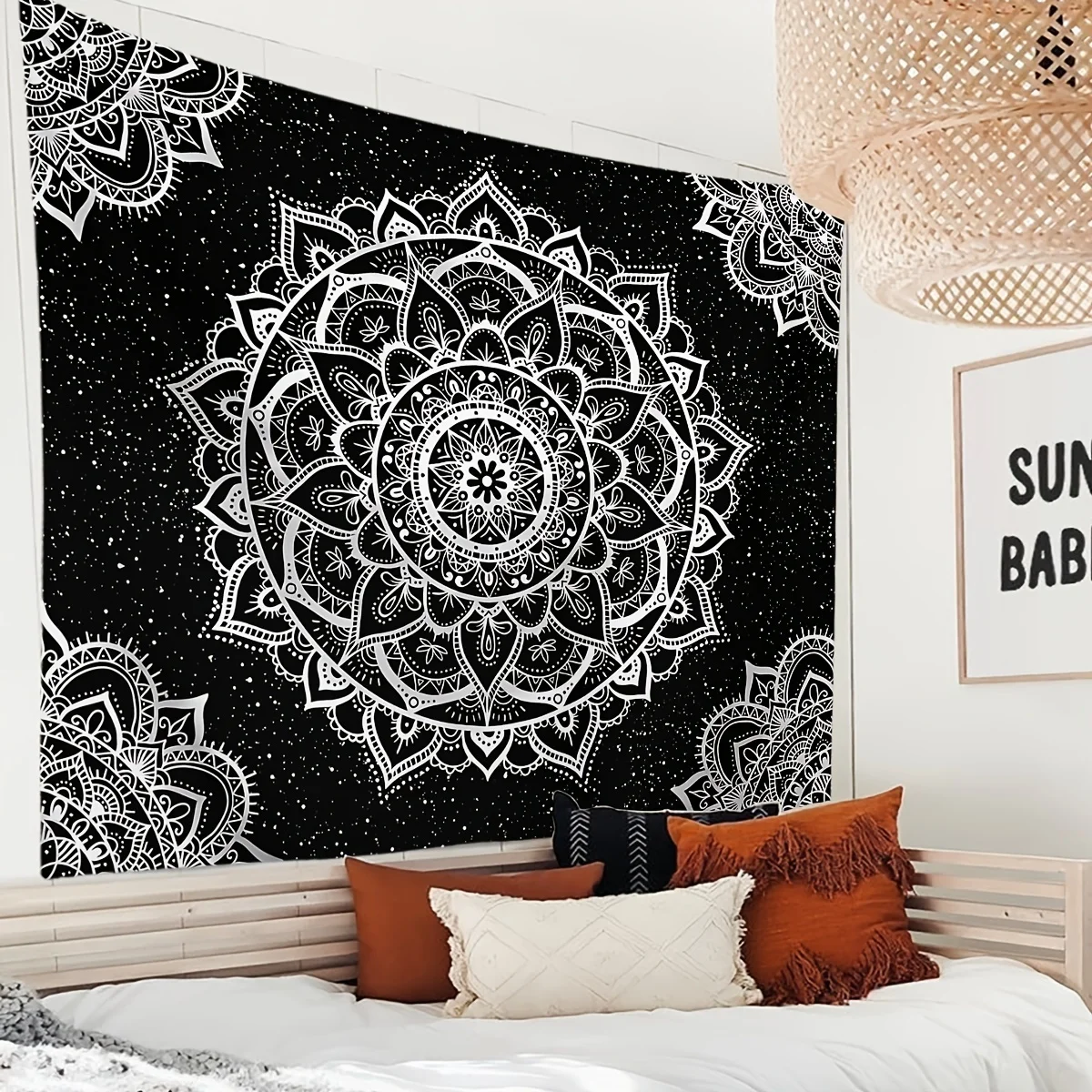 VIKAMA Mandala Bohemian Wandteppich Wohnzimmer, Schlafzimmer, Yoga Studio, Café Dekor Wandteppich Home Decor Wandbehang