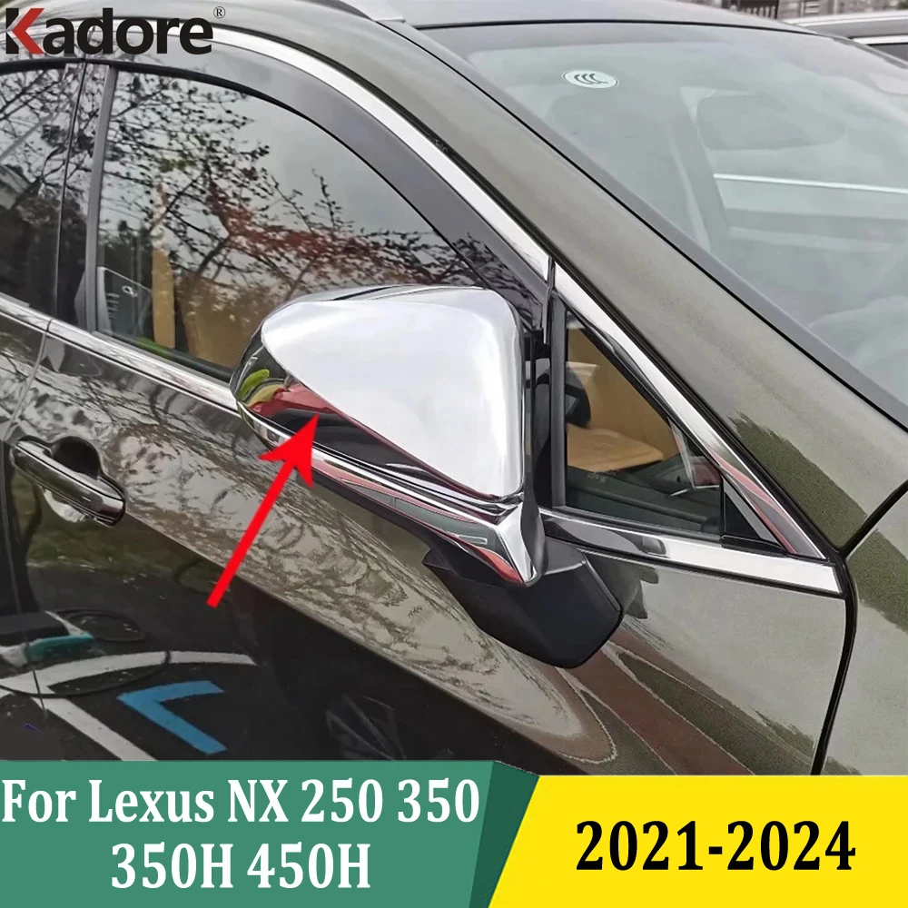 For Lexus NX 250 350 350H 450H 2021 2022 2023 2024 ABS Chrome Side Door Rearview Mirror Cover Trims Car Accessories