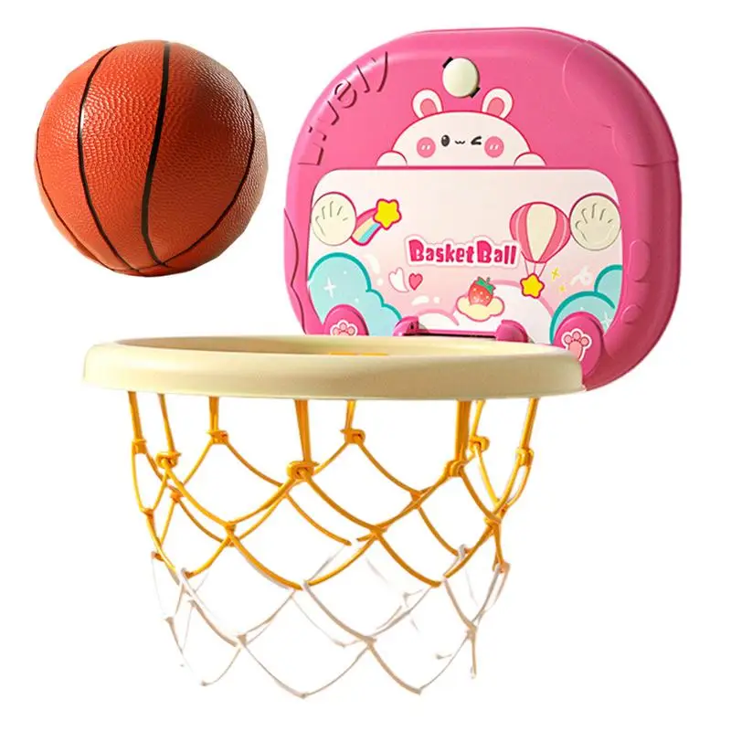 Indoor Basketball Hoop For Toddler Height Adjustable Folding Basketball Goal Toys Silent Toy Basketball Products For Active Play