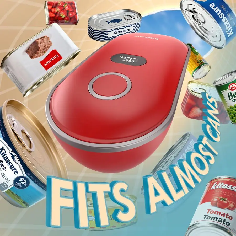 OneTouch Rechargeable Electric Can Opener Easy Flex Side Cut All Can Sizes with LED Display and Smooth Edge Safety for Arthritis