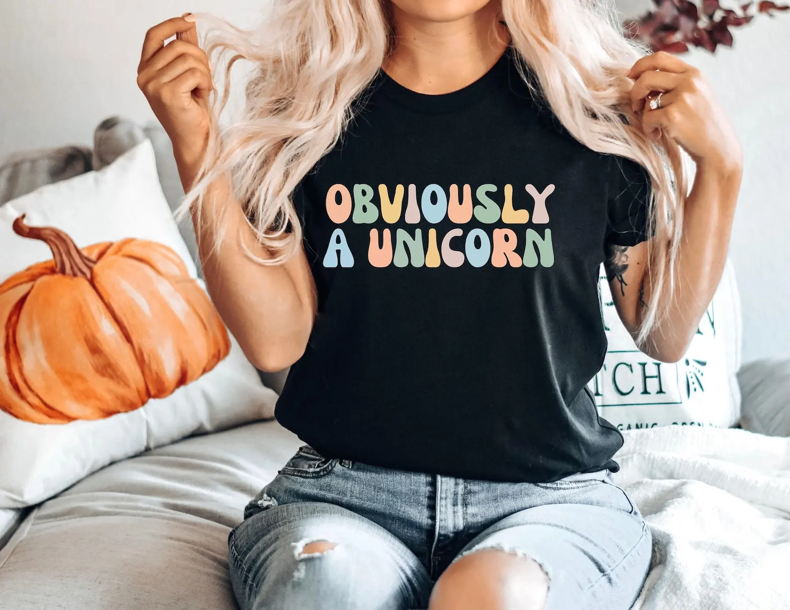 

Obviously A Unicorn Shirt Funny Unisex Soft Cotton Tee Gift For Her Shirts