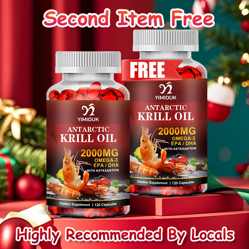 

Antarctic Krill Oil Supplement, with Astaxanthin, for Healthy Lipid, Liver Metabolism, Antioxidant, Skin & Brain & Heart Health
